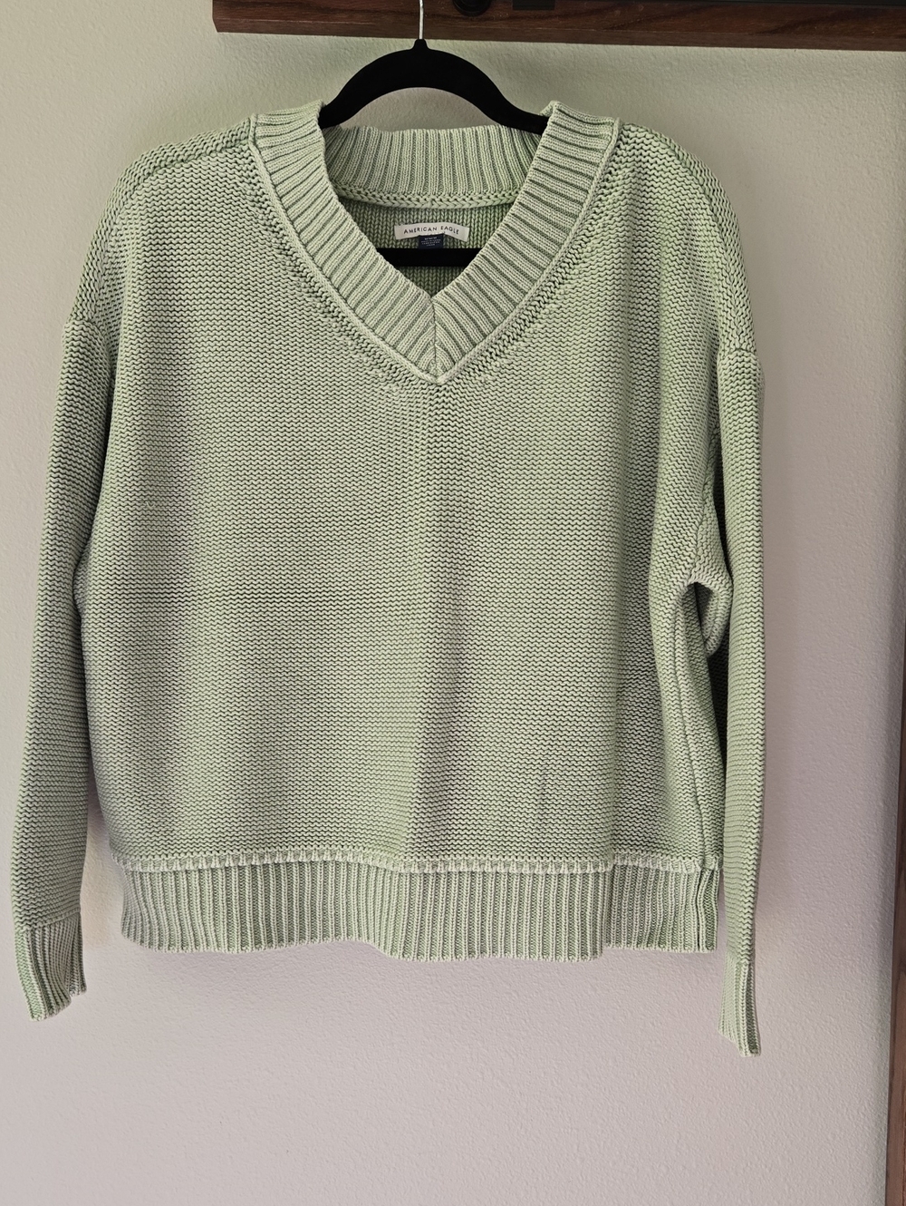 American Eagle Outfitters Mint Green V-Neck Sweater
